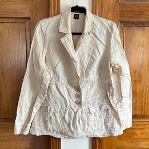 Vintage goodclothes 100% Linen Day Coat Blazer Light Cream Size L
